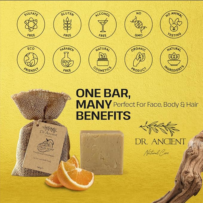 Dr.Ancient Citrus Soap Bar, Organic Soap Bars Handcrafted the Traditional Way - Image 8