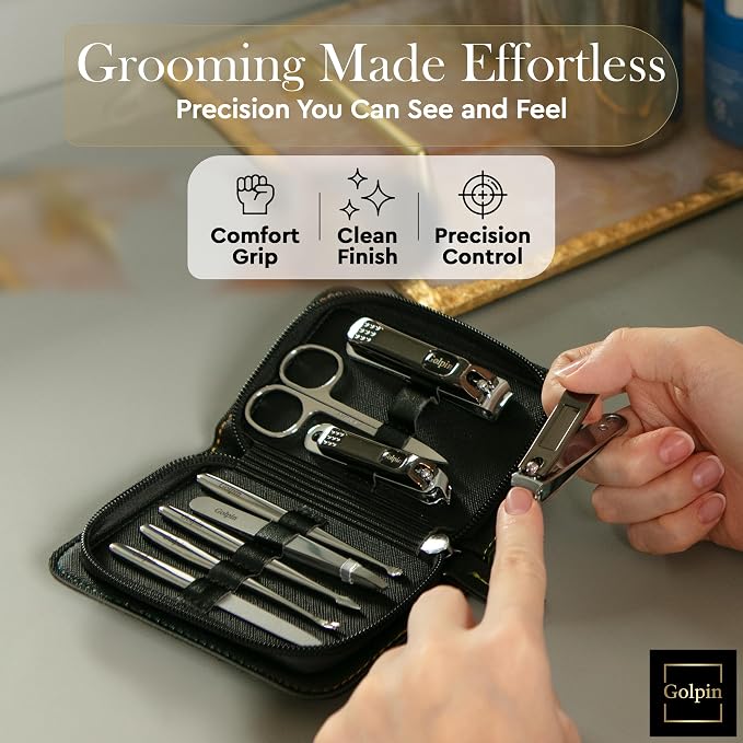 9 Pcs Manicure Set for Men & Women – Stainless Steel Manicure & Pedicure Kit - Image 6