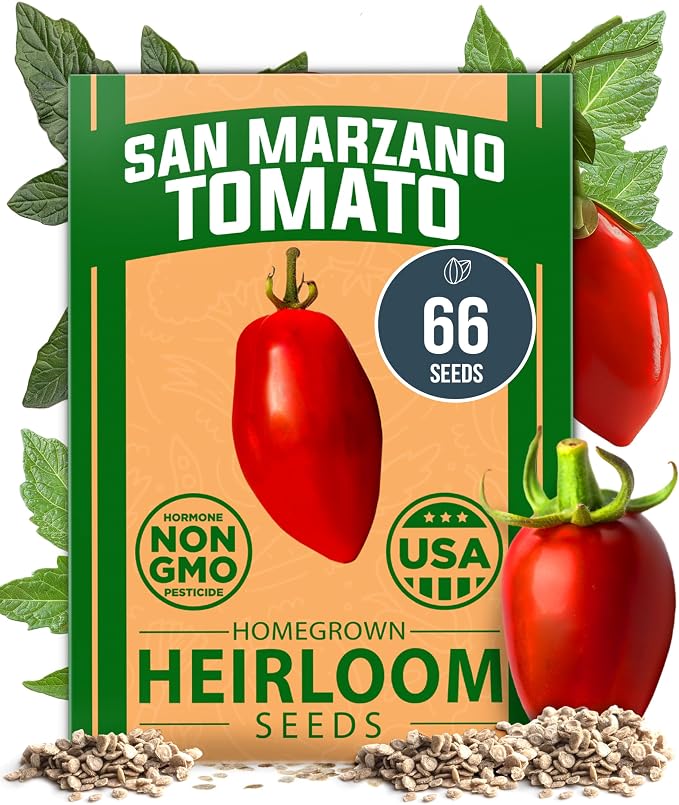 HOME GROWN San Marzano Tomato Seeds 66+ Heirloom Non-GMO Seeds by HOMEGROWN