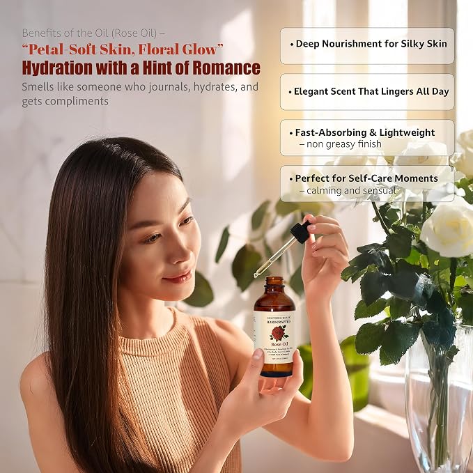 Rose Body Oil, Moisturizing Body Oil - Image 6