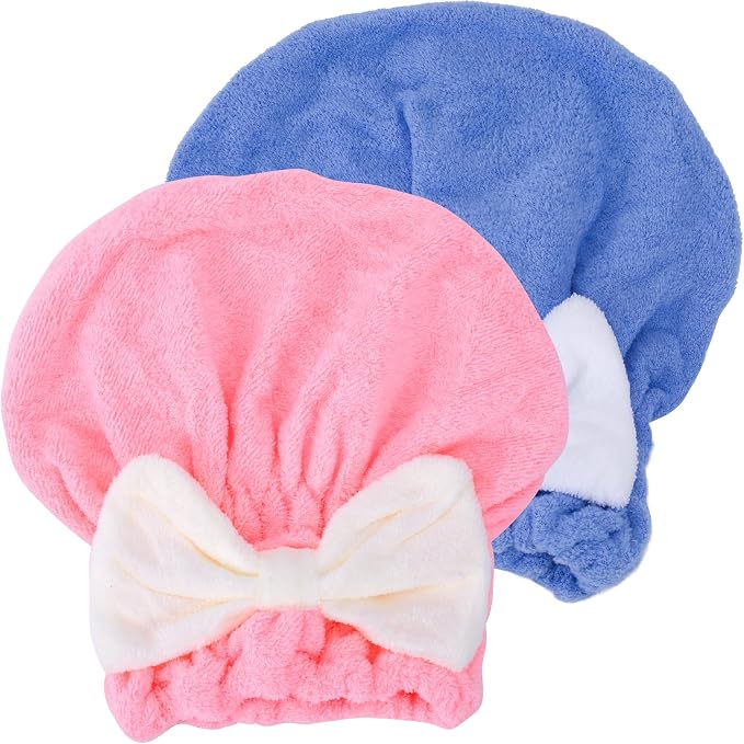 2PCS Hair Towel Wrap for Women, Soft Microfiber Hair Drying Caps by Unknown