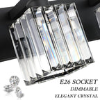 Aipsun Black Light Fixtures Bathroom Vanity Light Crystal Modern Vanity Light - Image 7