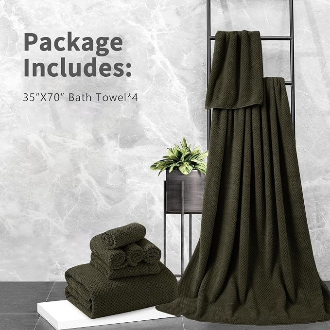 Extra Large Bath Towel Set of 4, Oversized Bath Sheet Super Soft Highly - Image 7