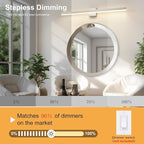 Nickel Bathroom Vanity Light 39.4 inch, 30W Dimmable 5CCT LED Bathroom Light - Image 6