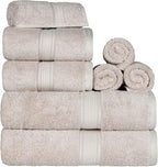SUPERIOR Egyptian Cotton Pile 8 Piece Towel Set, Includes 2 Bath, 2 Hand - Image 4