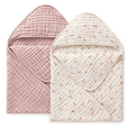 Blissful Diary Muslin Baby Hooded Towel 2 Pack, Soft & Absorbent Bath Towel - Image 9