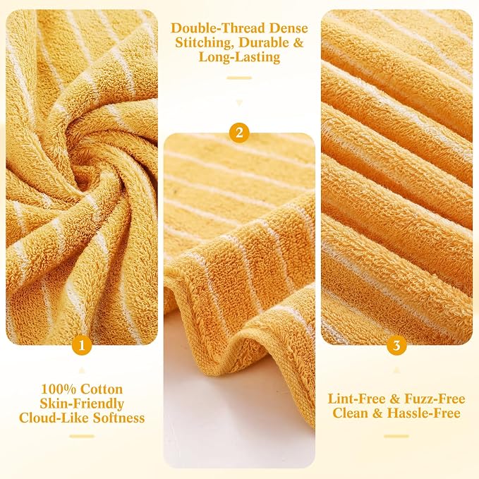 6 Pcs Large Bath Towels Set 28x55 Inch Soft Cotton Towels - Image 5