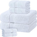White Bath Towel Set of 6 by WhiteClassic