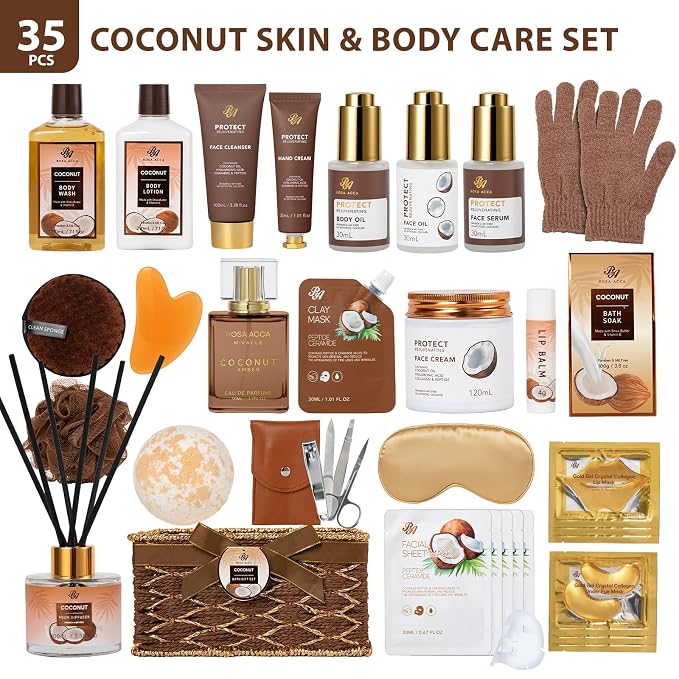 35 Pcs Coconut Vanilla Spa Gift Basket - Image 2