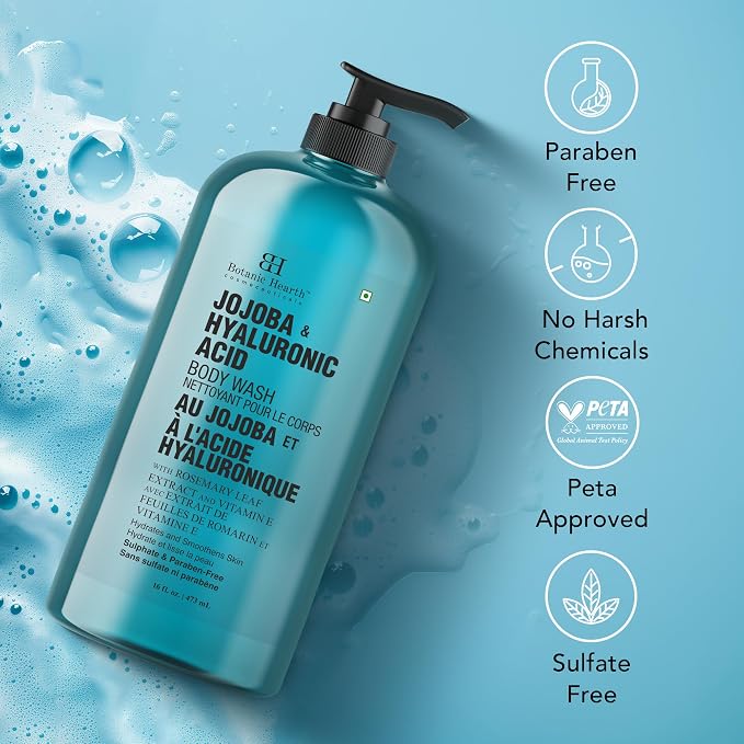Botanic Hearth Jojoba & Hyaluronic Acid Body Wash – Moisturizing Shower Gel - Image 8