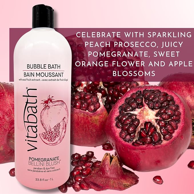Vitabath Pomegranate Bellini Blush Bubble Bath Rich Foaming Bubbly Soak & - Image 4