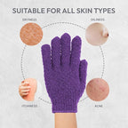 4 Pairs Exfoliating Gloves, 100% Nylon, Dual Texture Body Scrub - Image 6