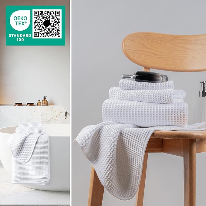MICROFI Microfiber Waffle Bath Towels, 3 Pieces, Fast Drying, Lint Free - Image 4