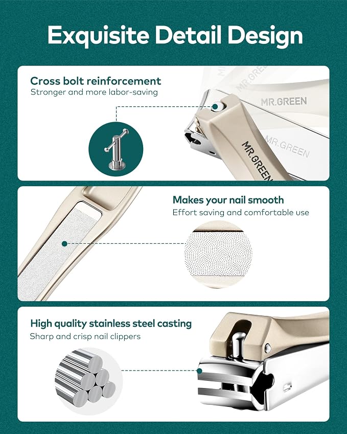 MR.GREEN 3pcs Nail Clippers Set, German Stainless Nail Clippers - Image 6