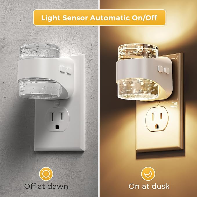 L LOHAS LED Night Light, 3CCT Bubble Night Lights Plug into Wall, 4 Pack - Image 2