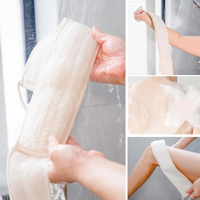 Premium Natural Loofah Exfoliating Scrubber Set - Image 3
