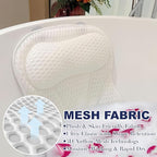 Luxury Bath Tub Pillows for Head and Neck, 4D Breathable Air Mesh Bath Pillow - Image 3