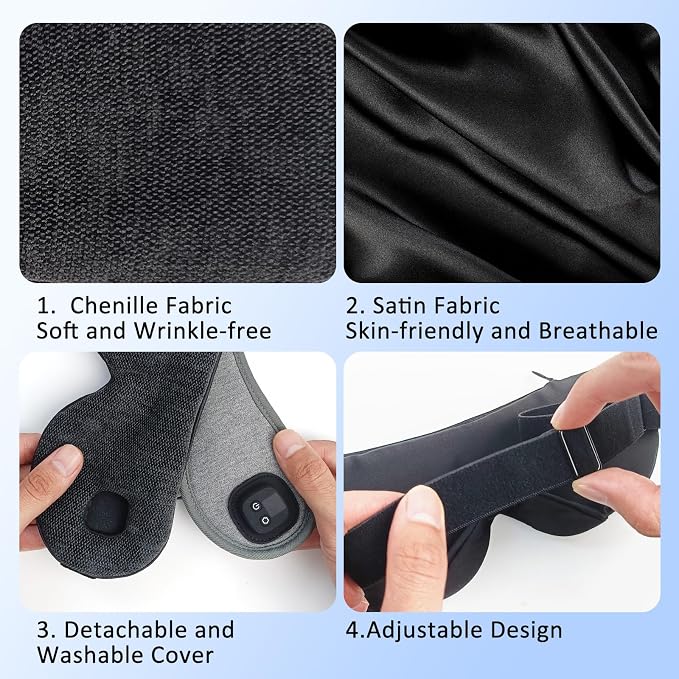 Heated Eye Mask for Dry Eyes, Cordless Warm Eye Compress, 4 Heat Levels - Image 5