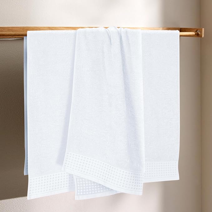 GLAMBURG Ultra Soft 4 Pack Oversized Bath Towel Set 27x54 inches, 100% Cotton - Image 3