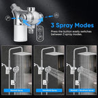 VXV 10 inch Filtered Shower Head, 7 Settings High Pressure Dual Shower Heads - Image 2