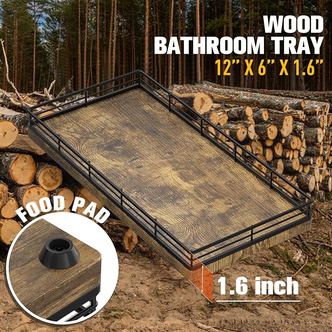 Bathroom Vanity Tray for Countertop, Bathroom Organizer for Soap, Perfume & - Image 3