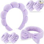 Zkptops 6Pcs Spa Headband for Washing Face Wristbands Set Women Bubble Makeup by ZKPTOPS