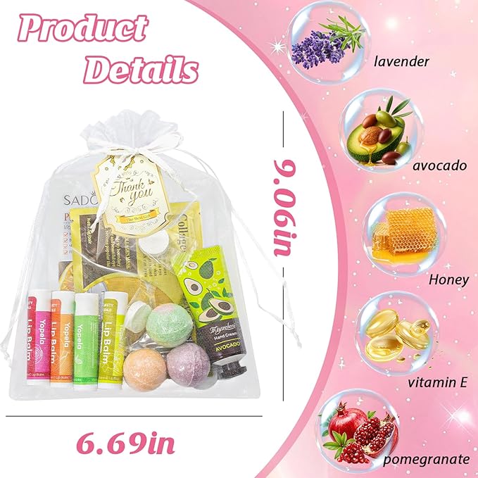 128 PCS Spa Party Supplies for Women, Spa Kit Include Lip Balm, Facial Masks - Image 4