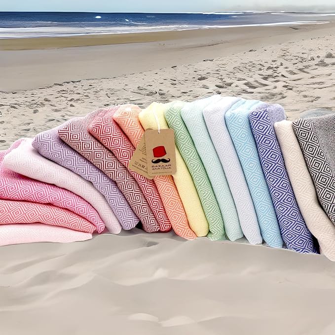 Bazaar Anatolia Turkish Beach Towel – 100% Cotton, Quick Dry, Sand Free Towel - Image 8