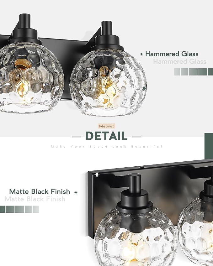 Bathroom Light Fixtures Over Mirror, 4-Light Modern Sconces Wall Lighting - Image 3