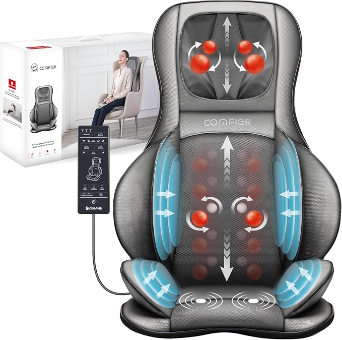 COMFIER Massager Chair with Heat, Shiatsu Neck Back Massager Portable with by COMFIER