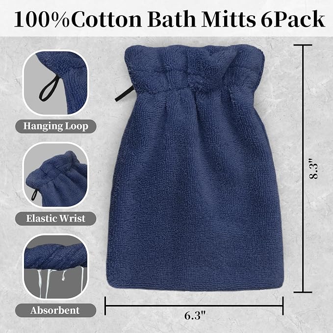 VOOVA & MOVAS 6-Pack Bath Mitts - Image 2
