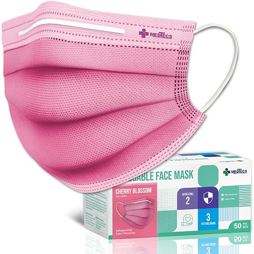 Medtecs Face Mask Disposable – Available in 50 & 2, 3-Ply Breathable, Soft Fit by MedtecsGroup