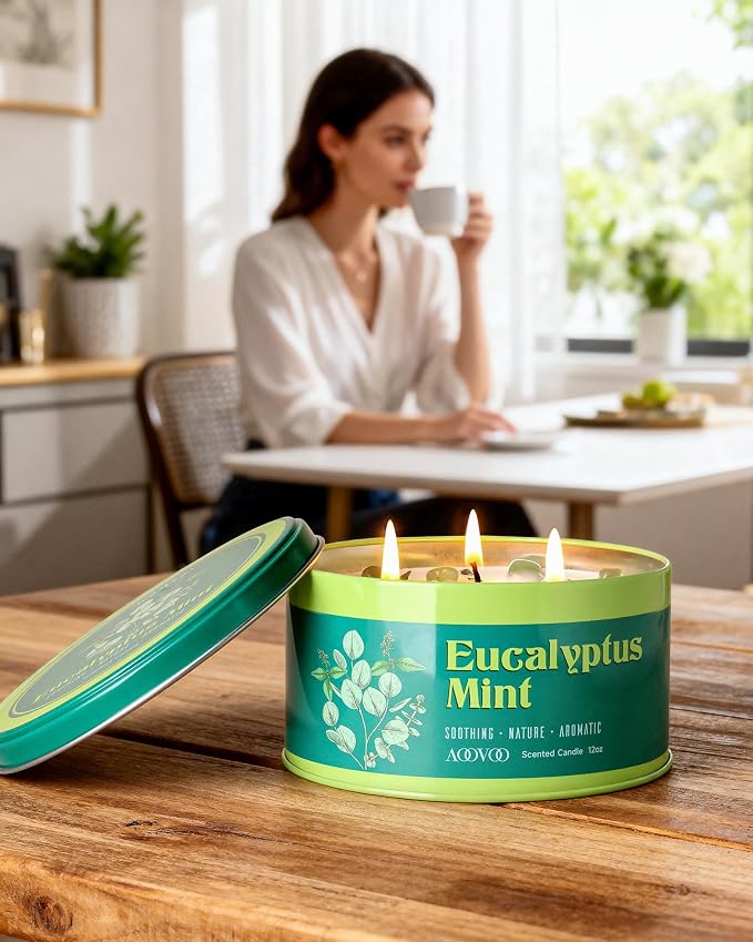 AOOVOO Eucalyptus Mint Candle for Relaxation - Image 5