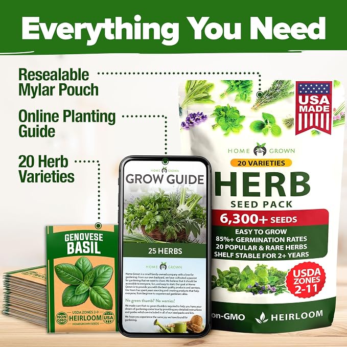 HOME GROWN Premium Herb Seeds Variety Pack - Image 7