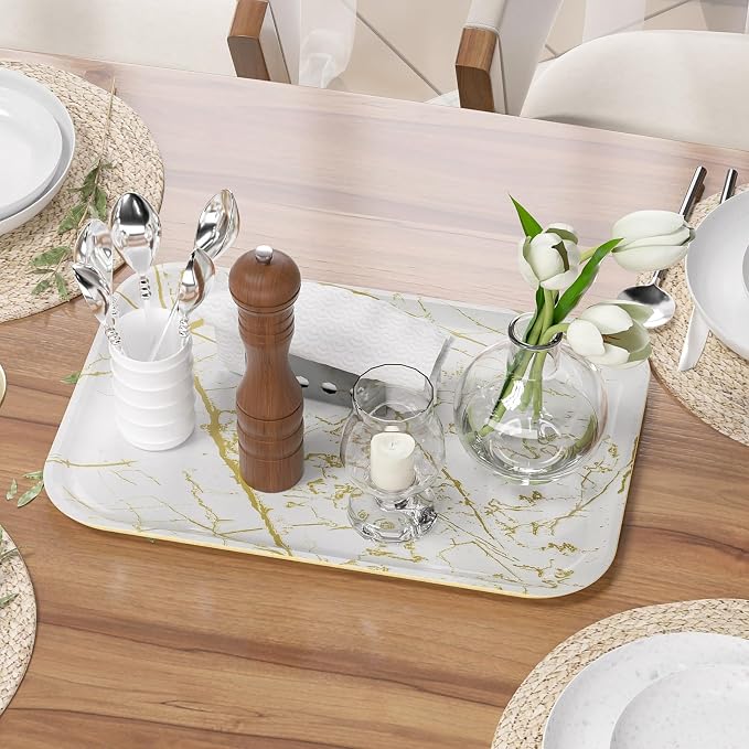 Weenson Bathroom Vanity Tray for Makeup Jewelry Candle Perfume Decor Toilet Tank - Image 7