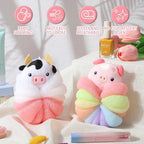 Nuenen 2 Pcs Bath Loofahs Kids Toddler Cute Cartoon Bath Sponges Loofah Pouf - Image 6