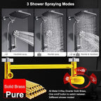 Dual shower Head with Handheld and Filter-14'' Rainfall ShowerHead, High - Image 2