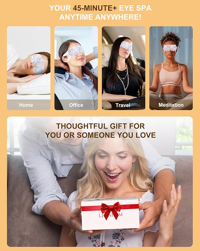 Heated Eye Mask Disposable 24 Pack, 45+ Min Self Heating Steam Eye Mask - Image 7