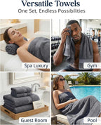 LANE LINEN 100% Cotton Bath Towels Set - Image 7