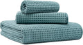 MICROFI New Microfiber Waffle Bath Towels, 3 Pieces, Fast Drying, Lint Free by Unknown