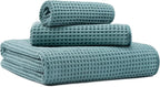 MICROFI New Microfiber Waffle Bath Towels, 3 Pieces, Fast Drying, Lint Free by Unknown