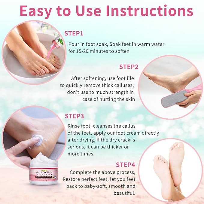 LUCOTIYA Pedicure Kit Foot Spa Soak Set Callus/Cuticle Remover File, Dead Skin - Image 7