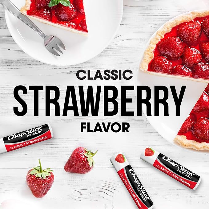ChapStick Lip Care, Classic Strawberry 12-Count – Bulk Lip Balm, Fruity & Sweet - Image 3