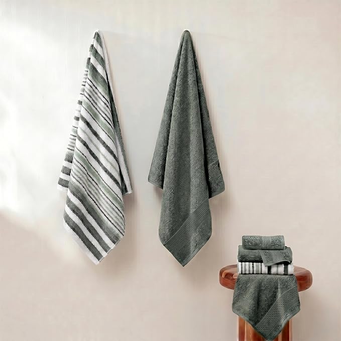Modern Threads Pax 6-Piece Reversible Yarn Dyed Jacquard Towel Set - Image 2