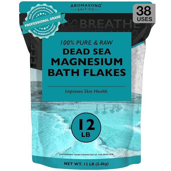 Aromasong Magnesium Flakes for Bath from The Dead Sea- 12 LB Resealable Pack by Aromasong