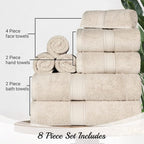 SUPERIOR Egyptian Cotton Pile 8 Piece Towel Set, Includes 2 Bath, 2 Hand - Image 8