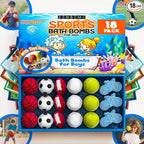 Bath Bombs for Boys with Toys Inside W/Flash Cards by Zenseme