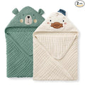 Blissful Diary Muslin Baby Hooded Towel 2 Pack, Soft & Absorbent Bath Towel by ForEveryBabysBetterLife