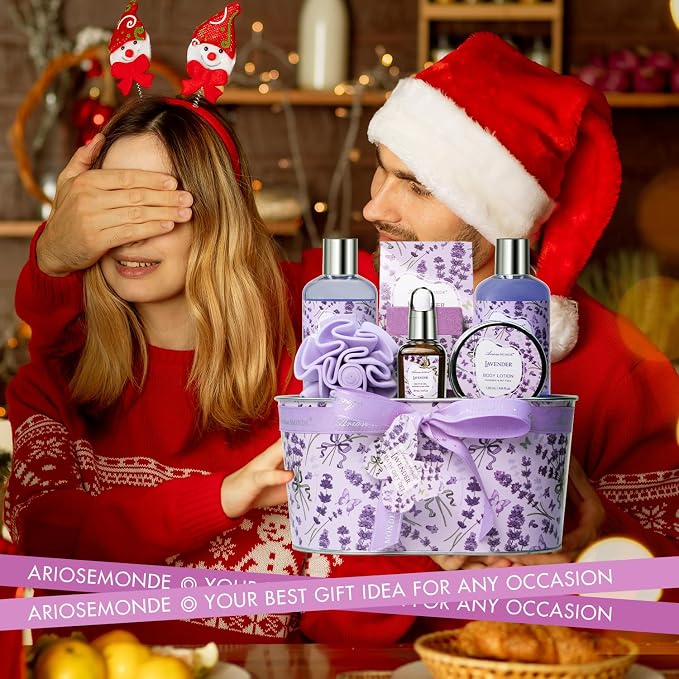 Bath Gift Baskets for Women, Lavender Relaxing Spa Gifts, Bath Spa Gift Basket - Image 7