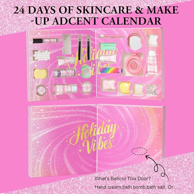 24 Day Beauty Care Advent Calendar, Makeup & Cosmetic Surprises, Birthday Gifts - Image 3